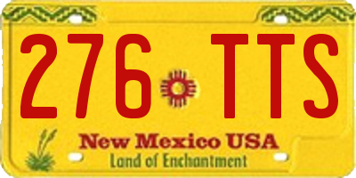 NM license plate 276TTS