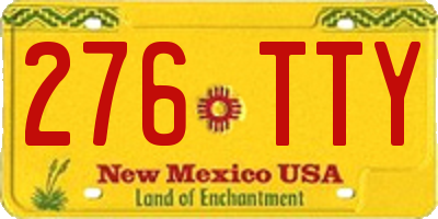 NM license plate 276TTY
