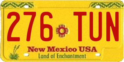 NM license plate 276TUN