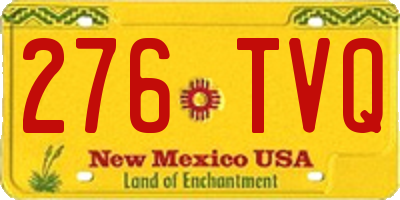 NM license plate 276TVQ
