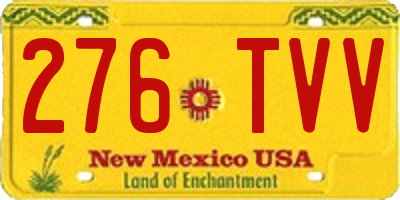 NM license plate 276TVV