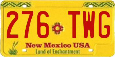 NM license plate 276TWG
