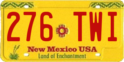 NM license plate 276TWI