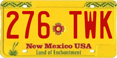 NM license plate 276TWK