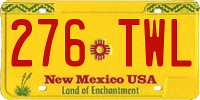 NM license plate 276TWL