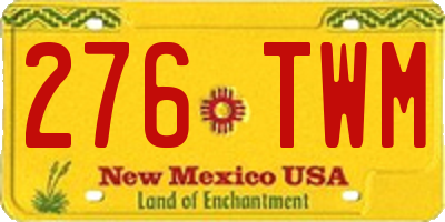 NM license plate 276TWM