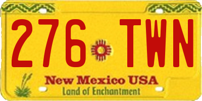 NM license plate 276TWN