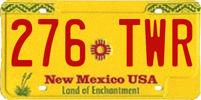 NM license plate 276TWR