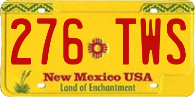 NM license plate 276TWS