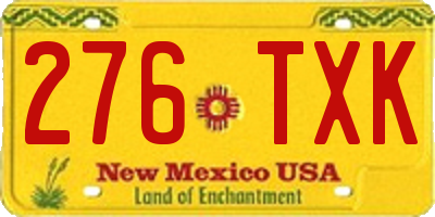 NM license plate 276TXK