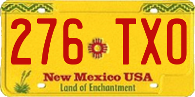 NM license plate 276TXO