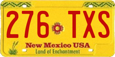 NM license plate 276TXS