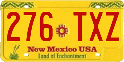 NM license plate 276TXZ