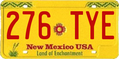 NM license plate 276TYE