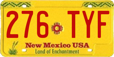 NM license plate 276TYF