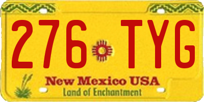 NM license plate 276TYG