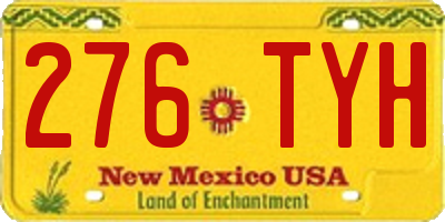 NM license plate 276TYH