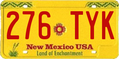 NM license plate 276TYK