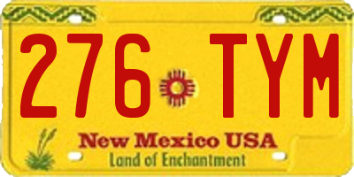 NM license plate 276TYM