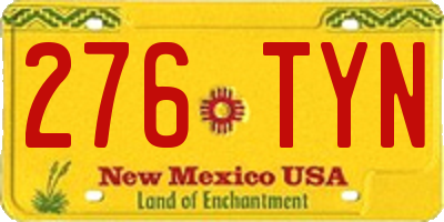 NM license plate 276TYN