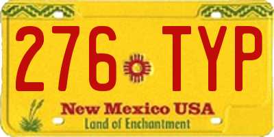 NM license plate 276TYP