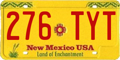 NM license plate 276TYT