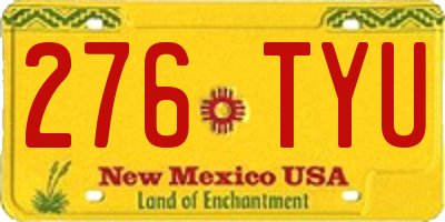 NM license plate 276TYU