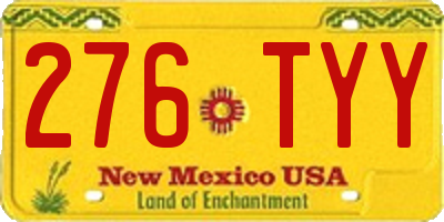 NM license plate 276TYY