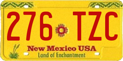 NM license plate 276TZC