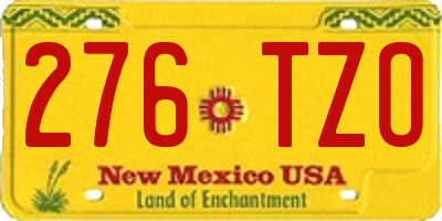 NM license plate 276TZO