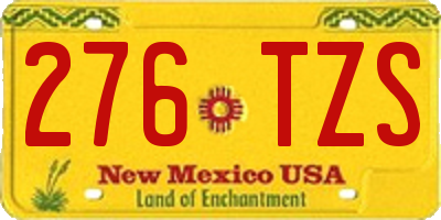NM license plate 276TZS