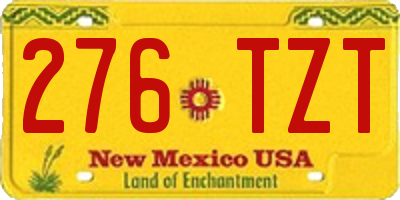NM license plate 276TZT