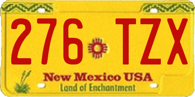 NM license plate 276TZX