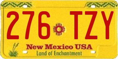 NM license plate 276TZY