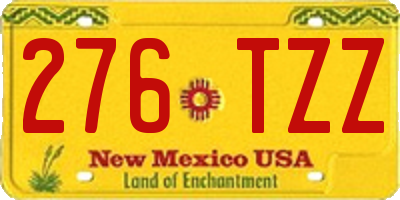 NM license plate 276TZZ