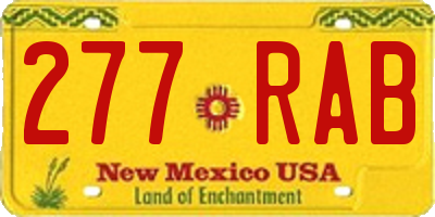 NM license plate 277RAB