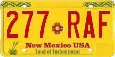 NM license plate 277RAF