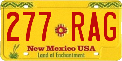 NM license plate 277RAG