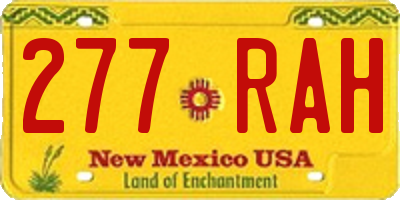 NM license plate 277RAH