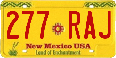 NM license plate 277RAJ