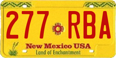 NM license plate 277RBA