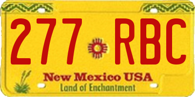 NM license plate 277RBC