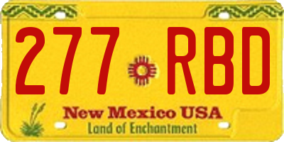 NM license plate 277RBD
