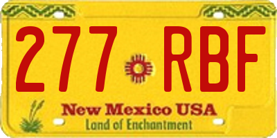 NM license plate 277RBF