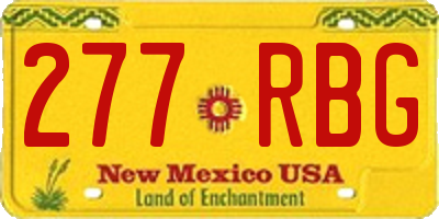 NM license plate 277RBG