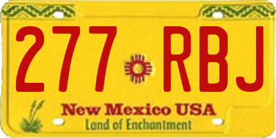 NM license plate 277RBJ