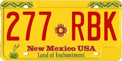 NM license plate 277RBK