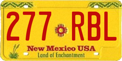 NM license plate 277RBL