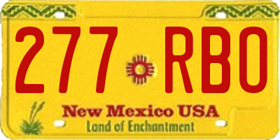 NM license plate 277RBO