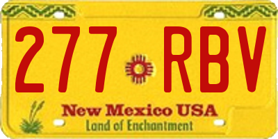 NM license plate 277RBV